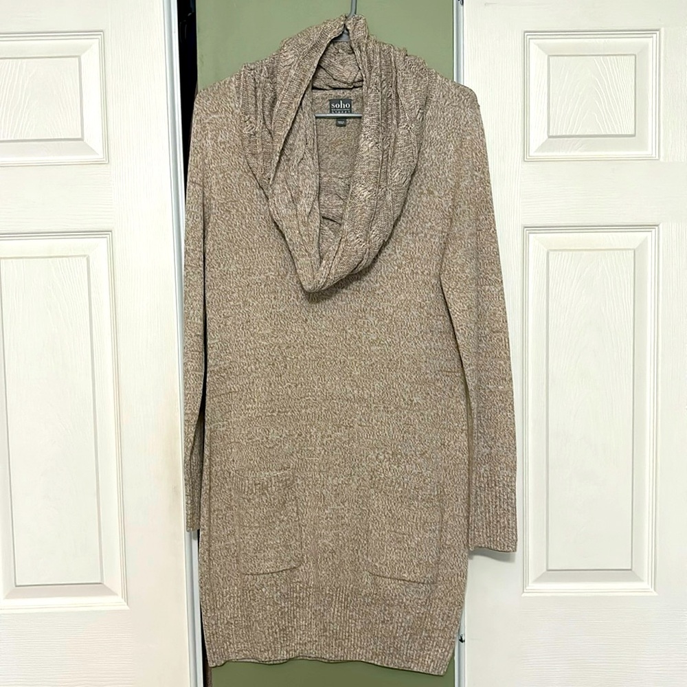 Women’s Cowl Neck Sweater Dress, Size Small, Pockets, Great Condition!